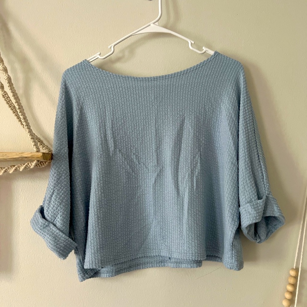 Baby Blue Oversized Top